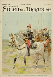 Het Eerste Eskader van Frankrijk, manoeuvres van de Saint-Cyr school, illustratie van de omslag van 